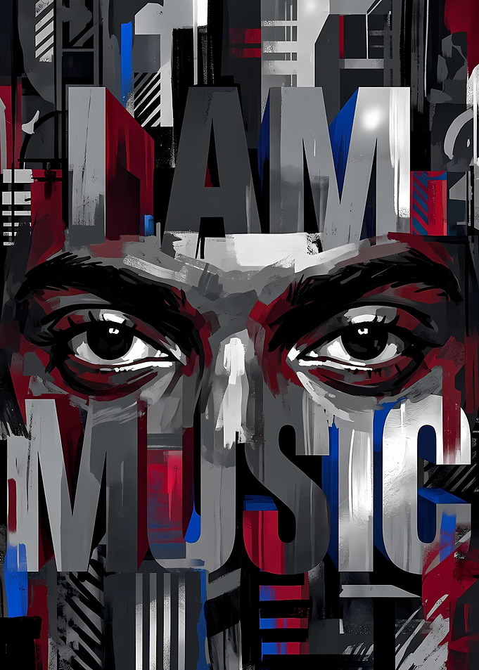 I Am Music Abstract Portrait