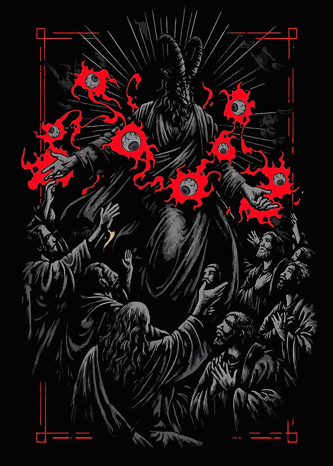 Baphomet Occult Ritual Digital Illustration