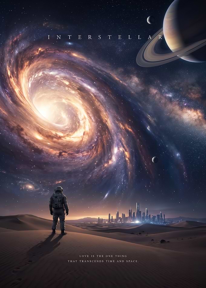 Interstellar Poster Astronaut Landscape