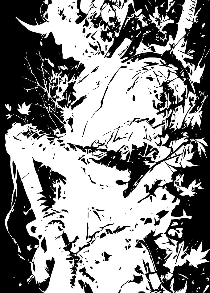 Black and White Samurai Silhouette