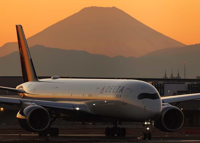 Mount Fuji Twilight Silhouette at Haneda Airport
