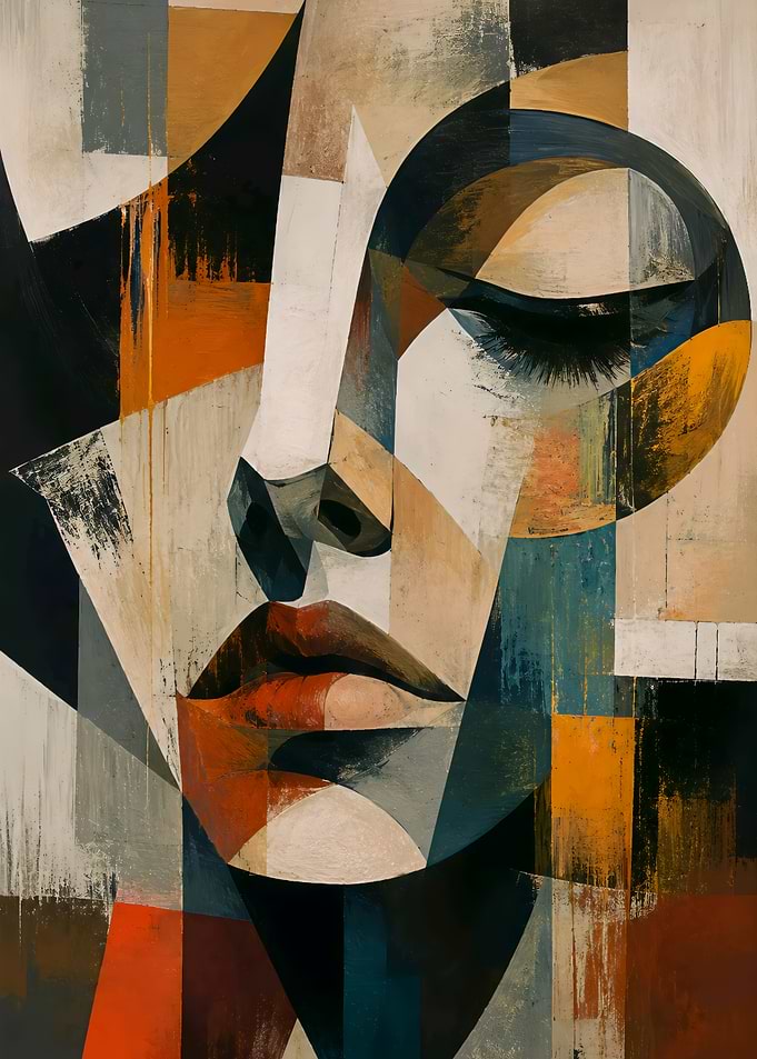 Abstract Geometric Portrait of a Woman