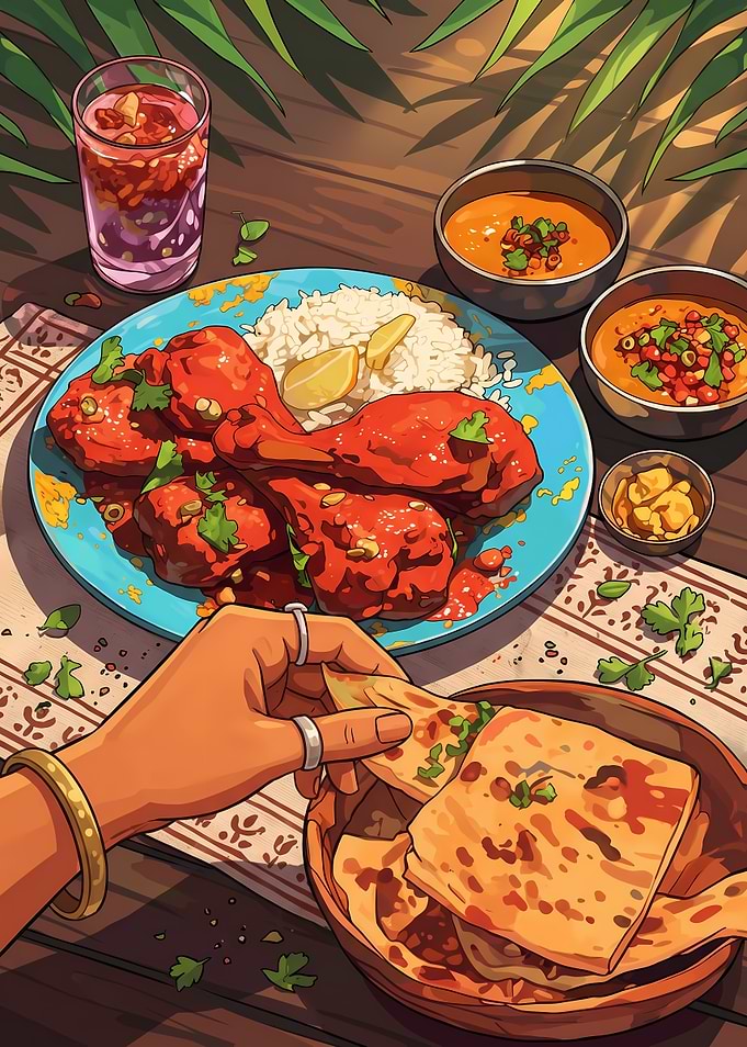 Delicious Indian Feast with Naan