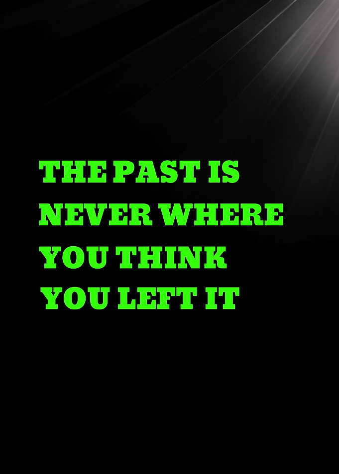 THE PAST IS NEVER WHERE YOU THINK YOU LEFT IT - Inspirational Quote Text Art