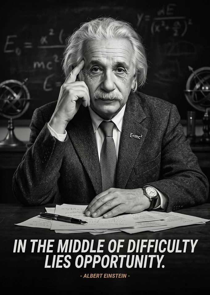 Albert Einstein Inspirational Quote Poster