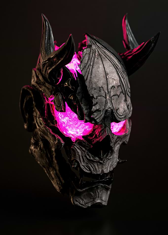 Glowing Oni Demon Mask
