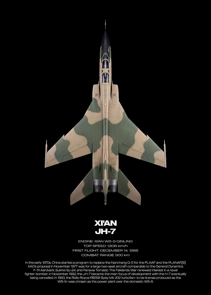 Xian JH-7 Fighter Bomber Technical Poster