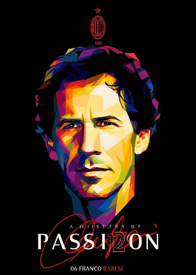 Franco Baresi Low Poly Portrait