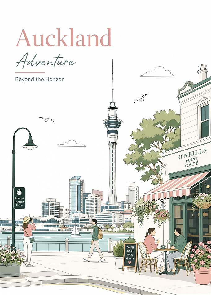 Auckland Adventure Travel Poster