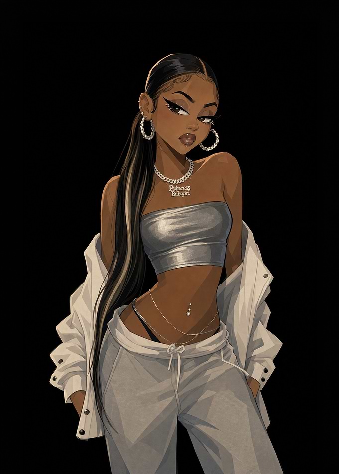 Stylish Young Woman in Streetwear
