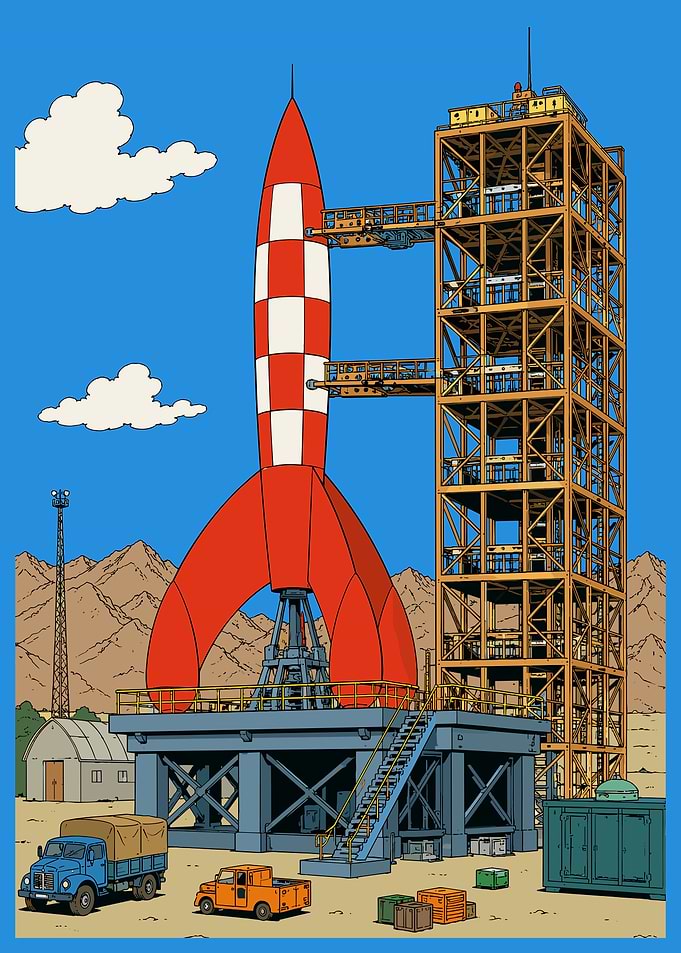 Tintin Moon Rocket Launch Pad