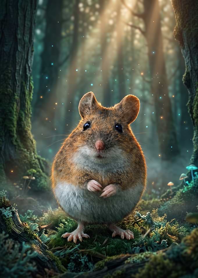 Cute Round Mouse in Enchanted Forest (Pancake the Mouse)
