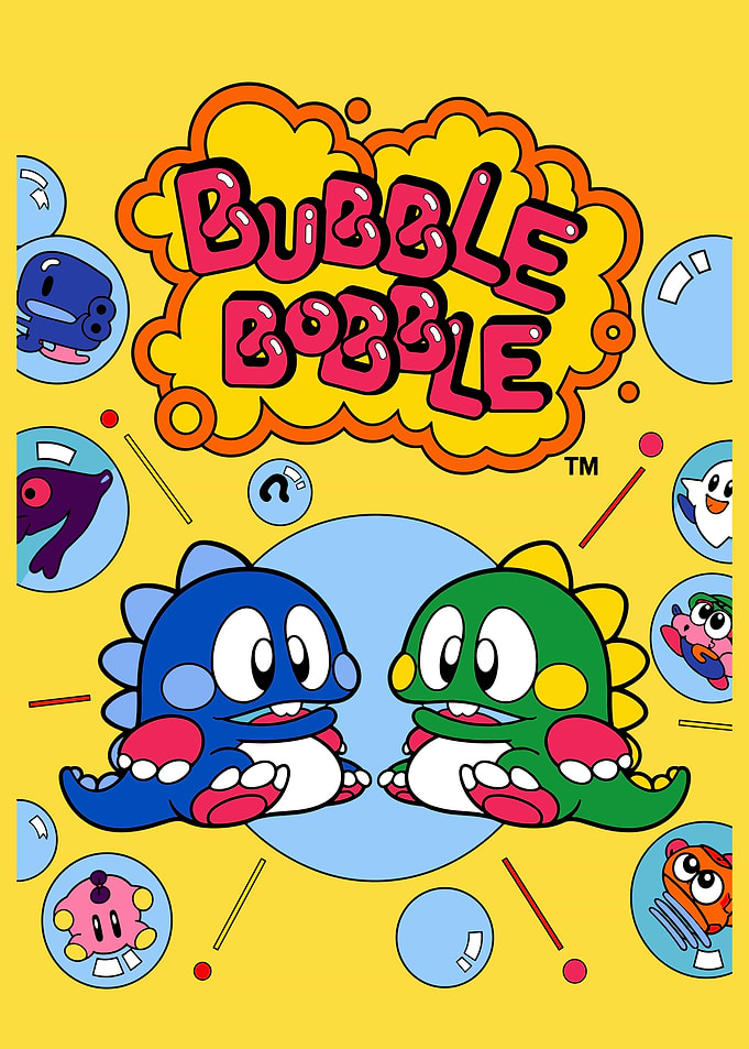 Bubble Bobble Retro Game Poster