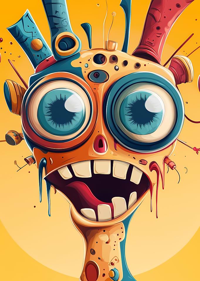 Whimsical Cartoon Monster Portrait