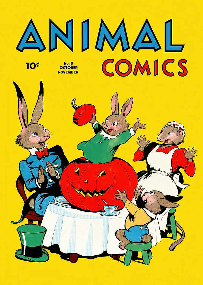 Vintage Animal Comics Halloween Cover