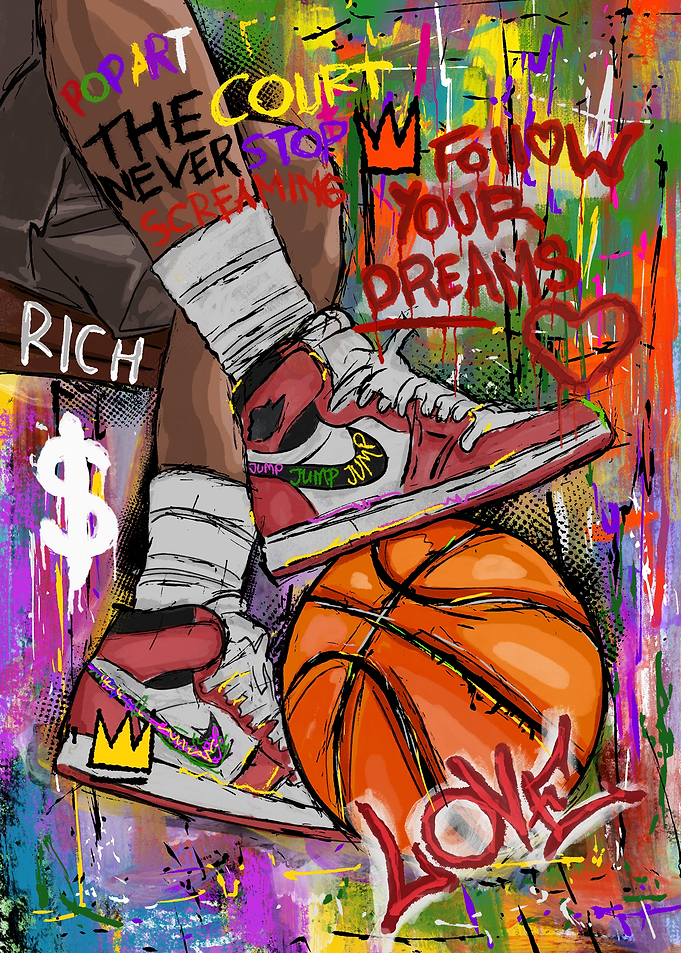 Urban Basketball Graffiti Art