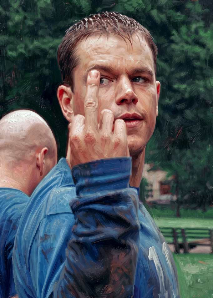 Matt Damon Painting Portrait