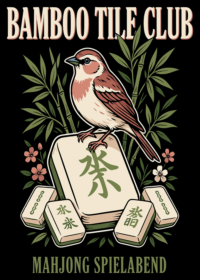 Bamboo Tile Club Mahjong Illustration
