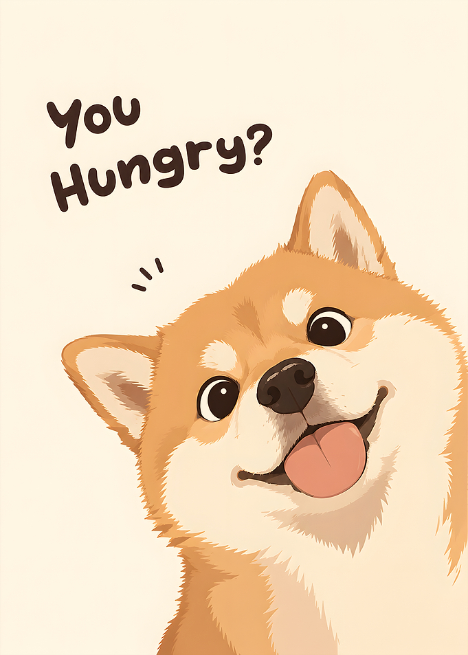 Cute Shiba Inu Asking You Hungry