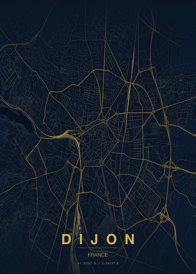 Dijon France Minimalist City Map