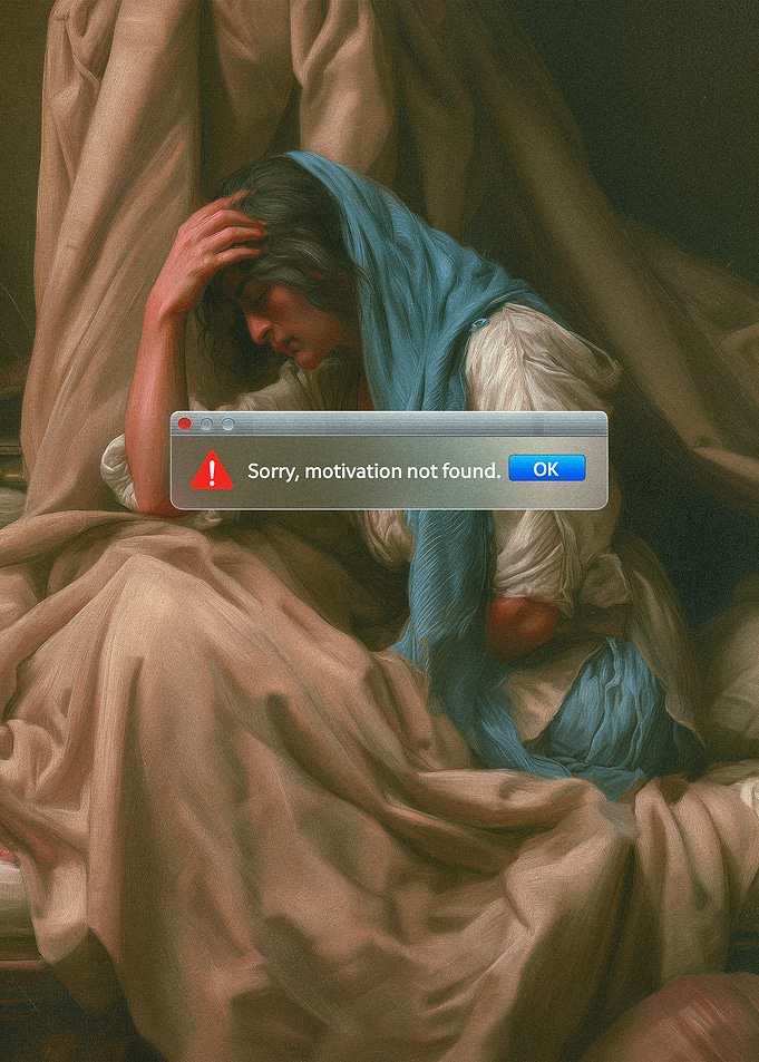 Motivation Not Found Classical Art Meme