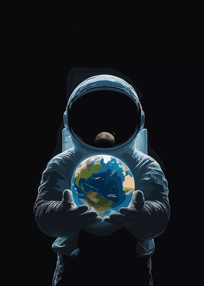 Astronaut Holding Planet Earth