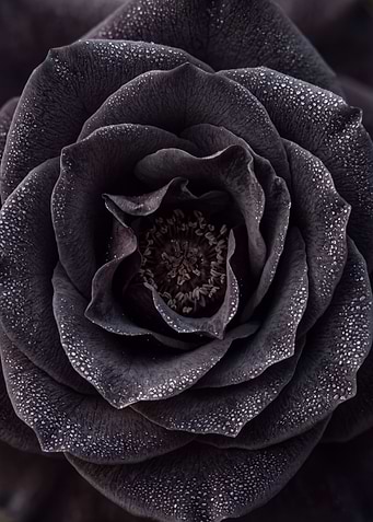 Close-up Macro of a dark black rose