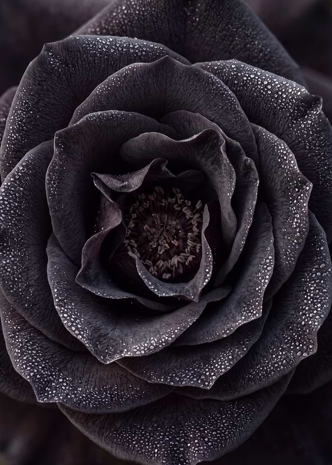 Close-up Macro of a dark black rose