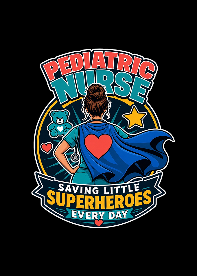 Pediatric Nurse Superhero Graphic Design