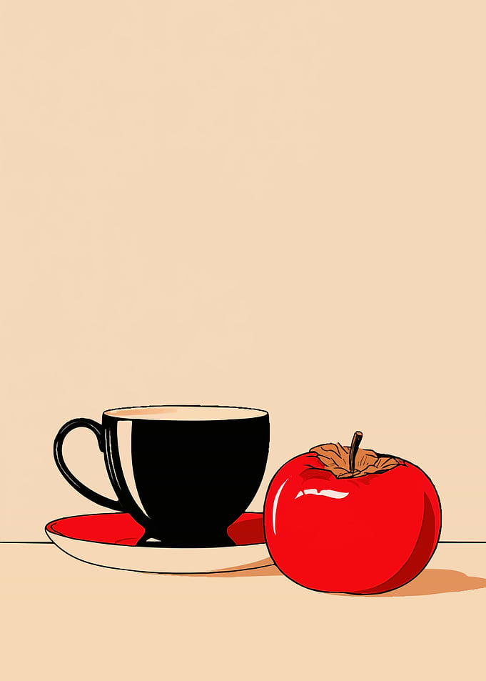 Minimalist Still Life with Persimmon