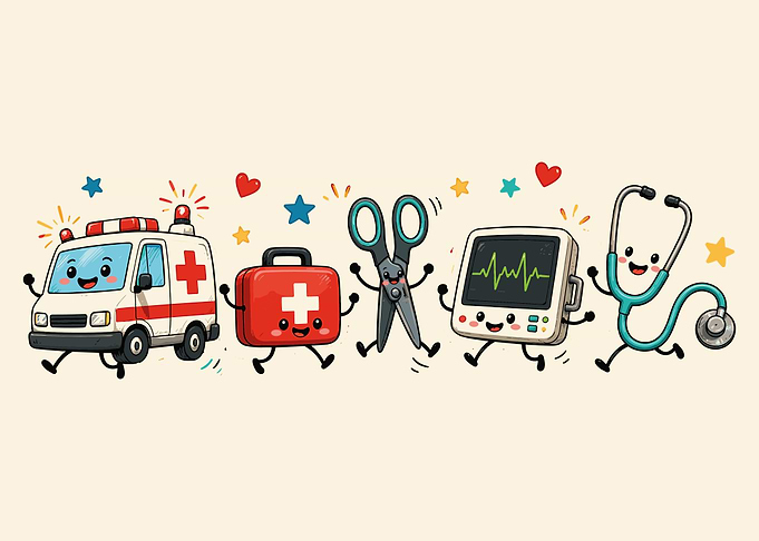 Cute Medical Cartoon Wall Art | Funny Healthcare Nurse Doctor Poster