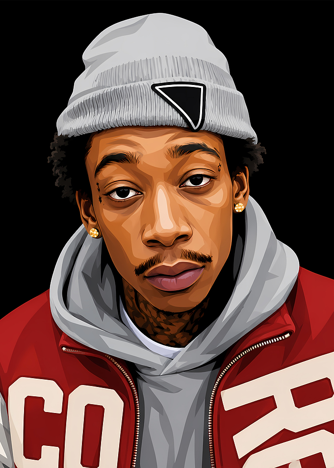 Wiz Khalifa Digital Portrait Illustration