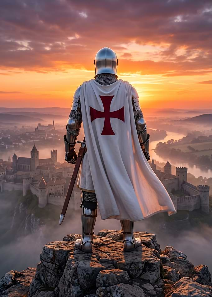 Templar Knight at Sunset