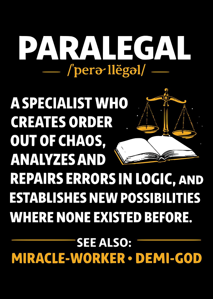 Paralegal Definition Inspirational Quote Poster