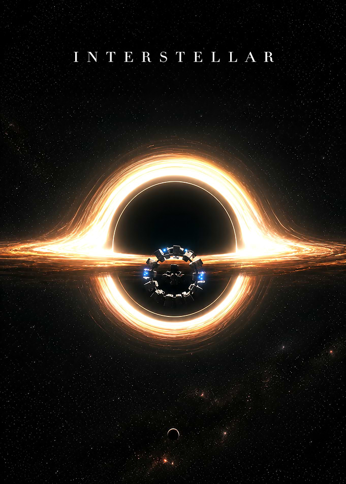 Interstellar Movie Poster with Black Hole