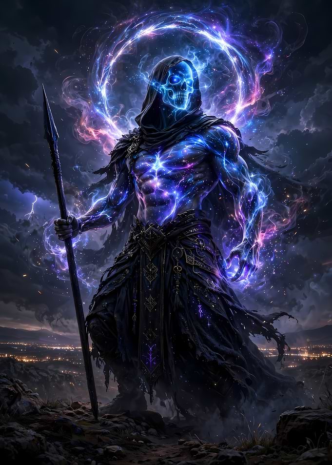 Cosmic Skeleton Warrior with Spear