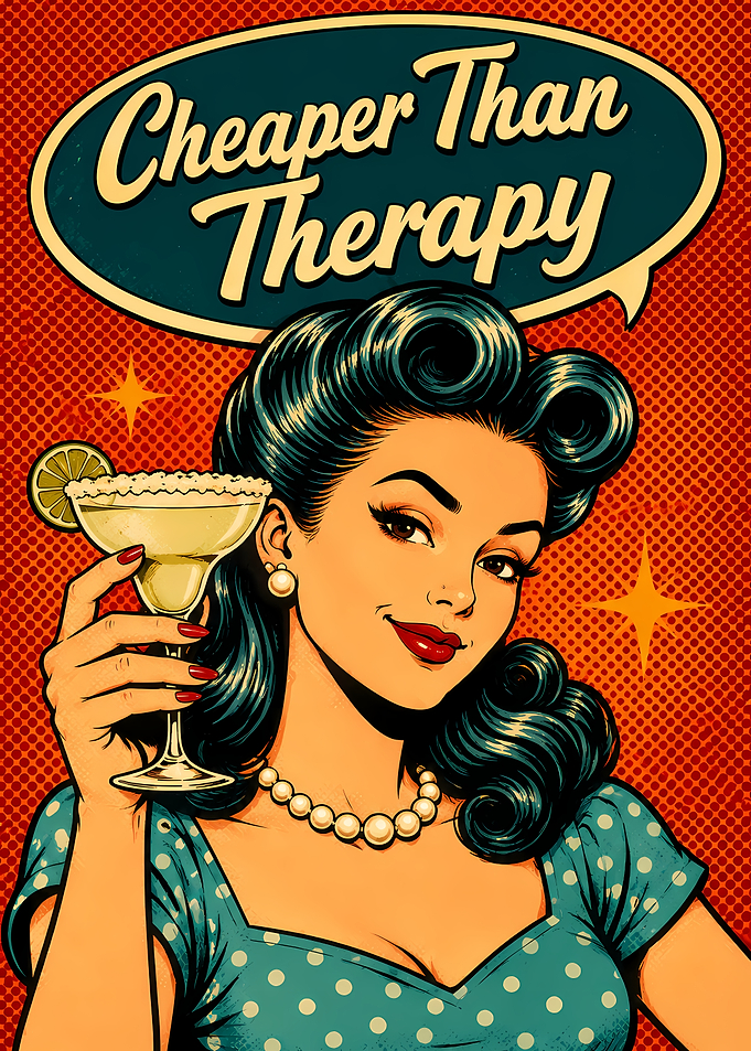 Cheaper Than Therapy Retro Poster
