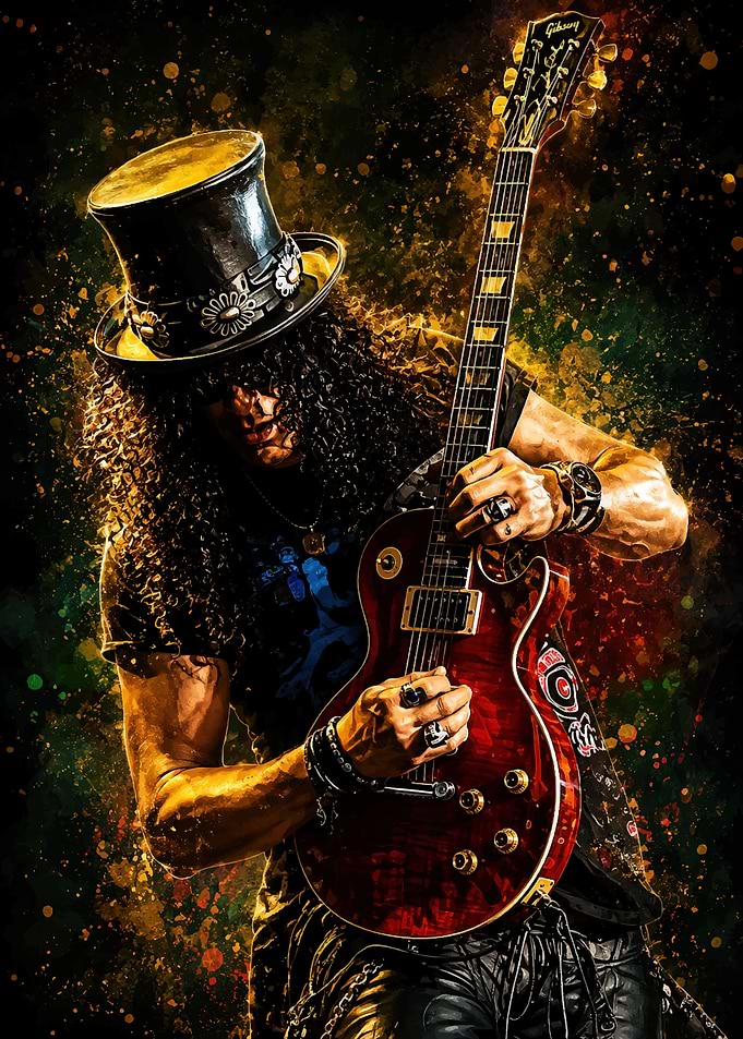 Slash Playing Gibson Les Paul Guitar