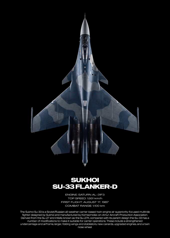 Sukhoi Su-33 Flanker-D Technical Poster