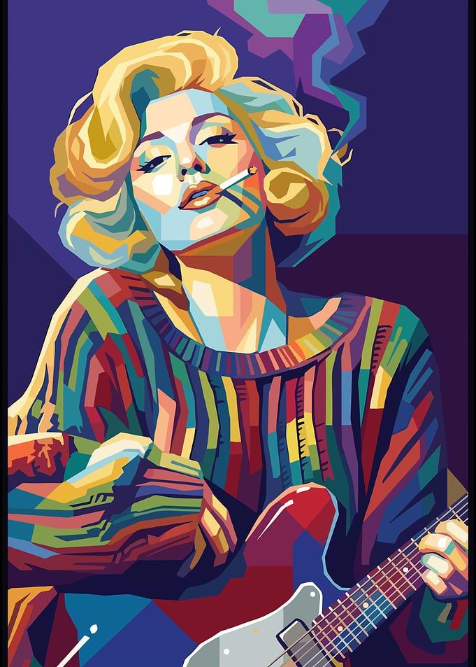 Pop Art Marilyn Monroe Playing Guitar