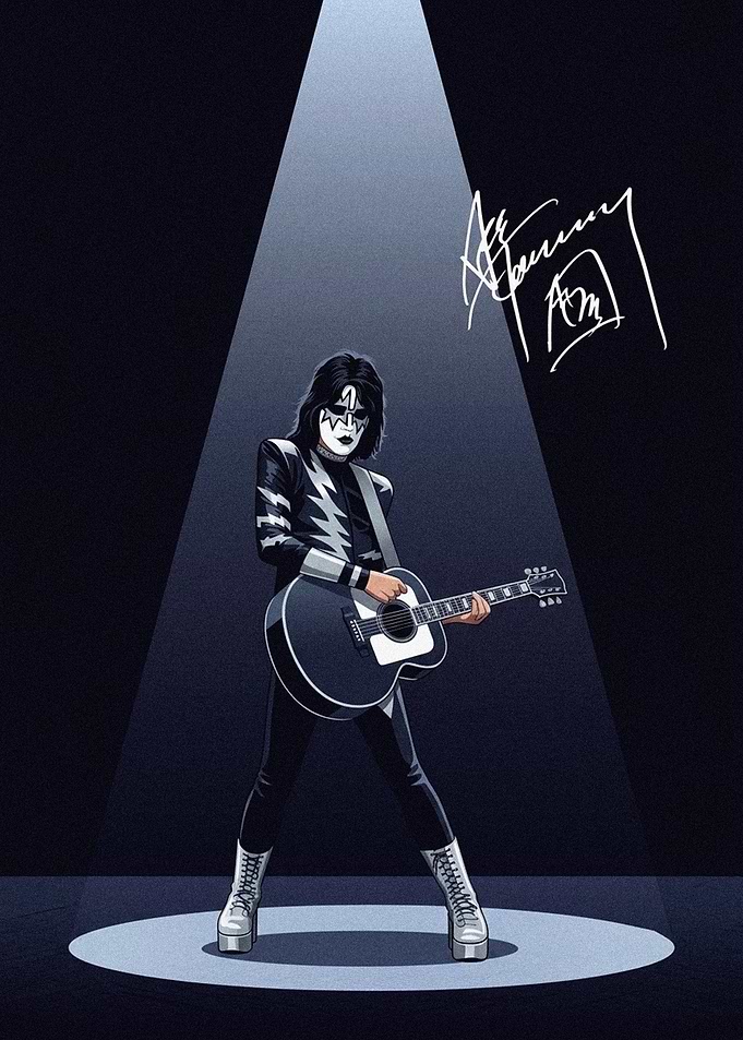 Ace Frehley KISS Guitarist Illustration