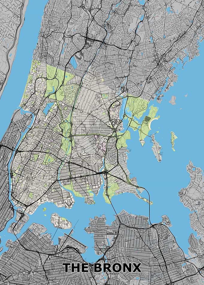 The Bronx Map Print