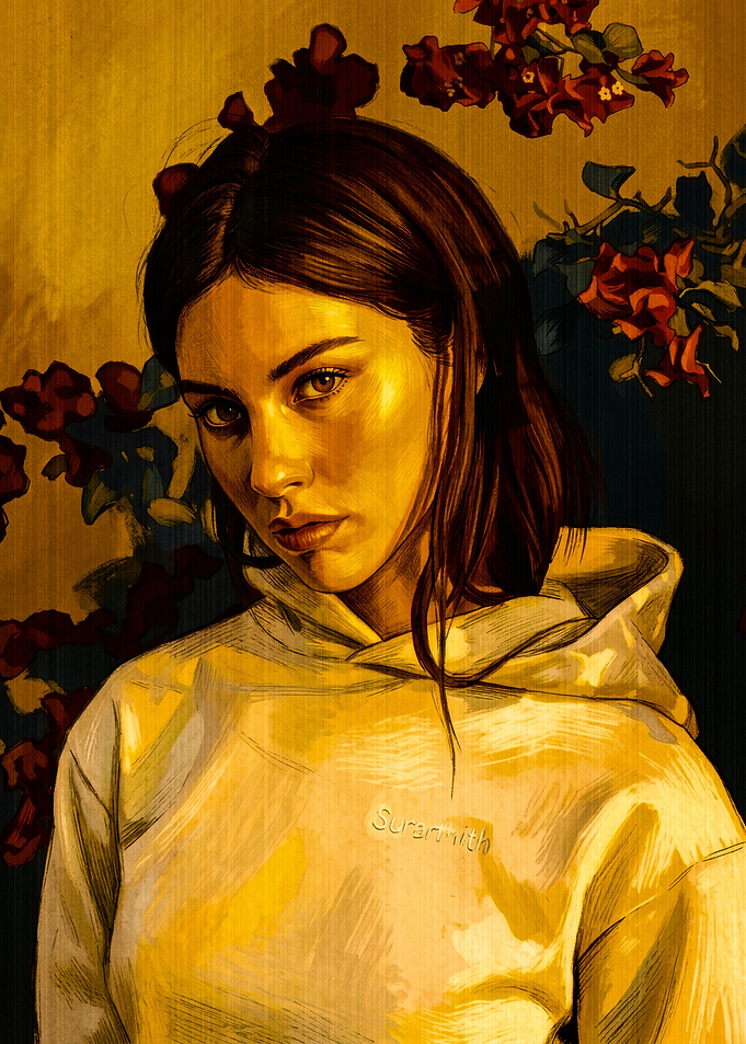 Portrait of a Woman in Hoodie