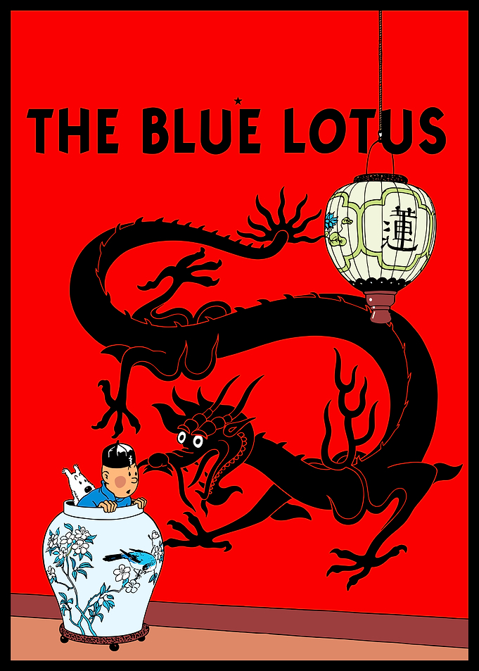 The Blue Lotus Tintin Poster