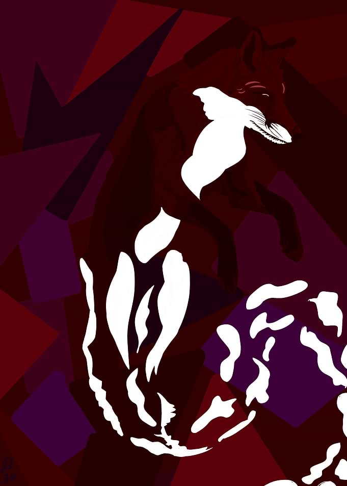 Abstract Geometric Fox Silhouette