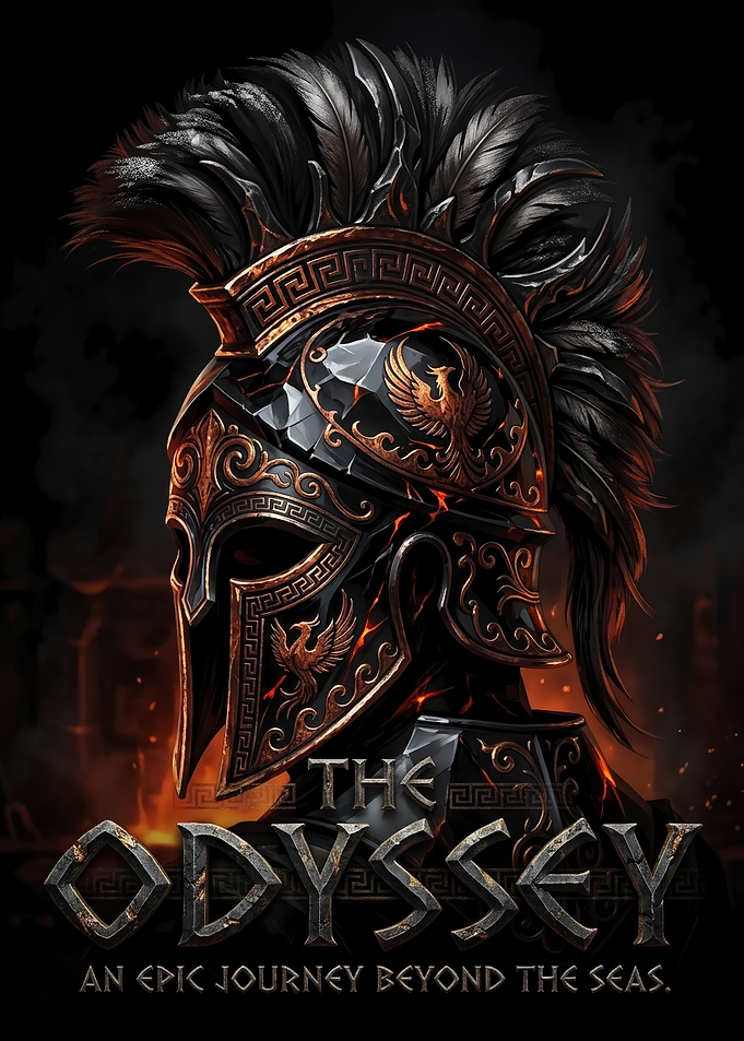 The Odyssey Spartan Helmet Poster