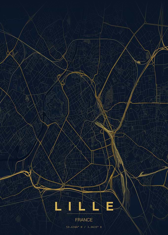 Lille France City Map Poster