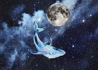 Whale Swimming in Deep Space