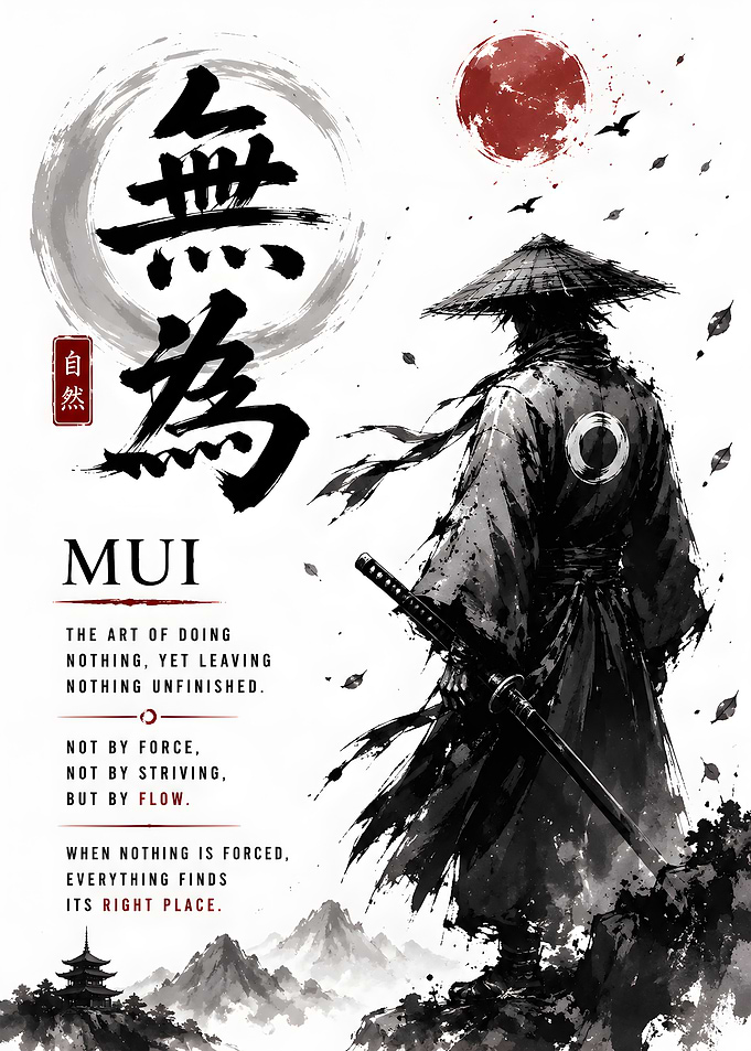 Mui Samurai Japanese Zen Philosophy Poster