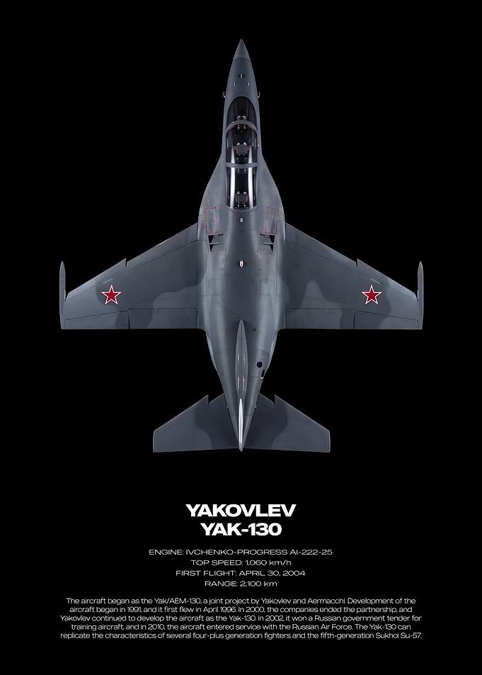 Yakovlev Yak-130 Military Aircraft Poster